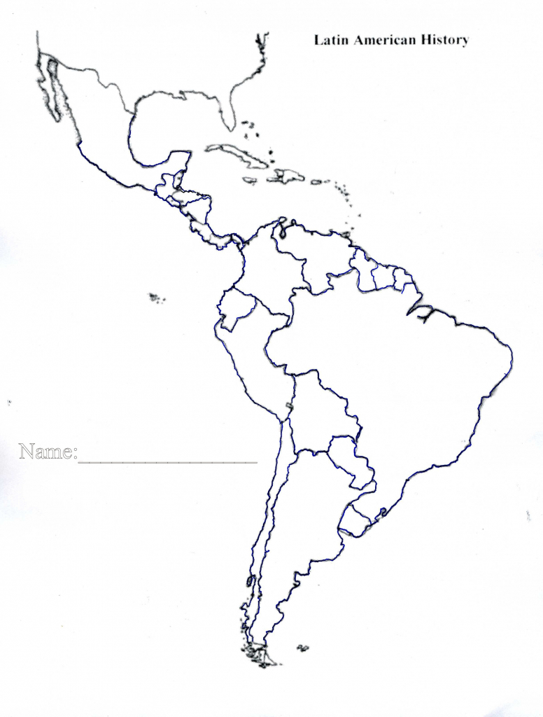 Blank Latin America Map South Quiz Central Printable South America 