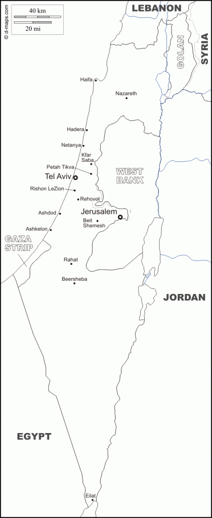 Blank Map Israel Printable Printable Maps