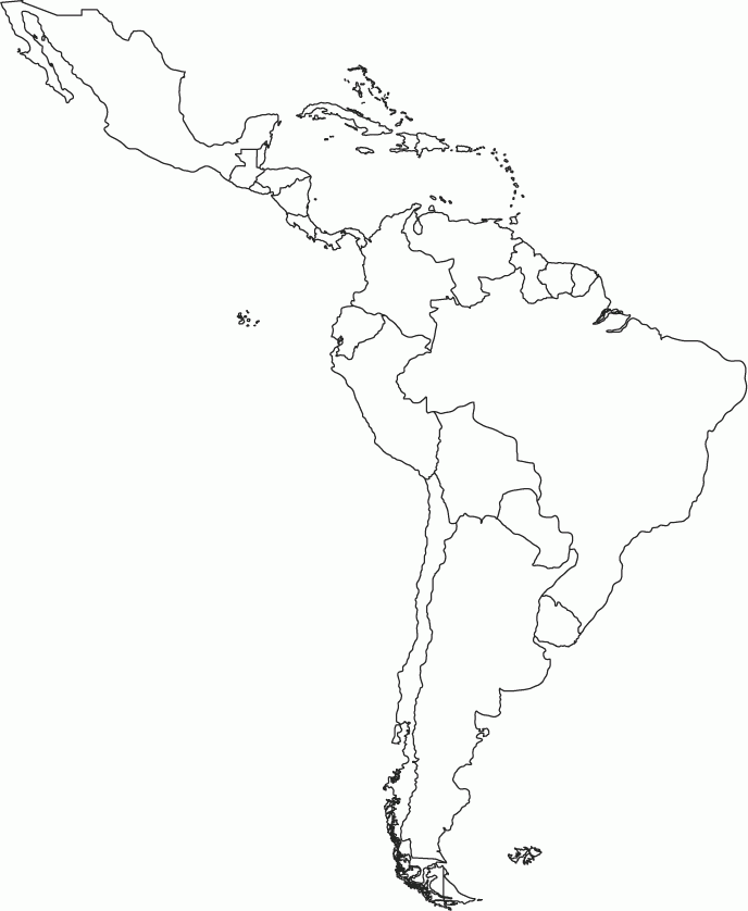 Blank Map Of Latin America Free Printable Maps