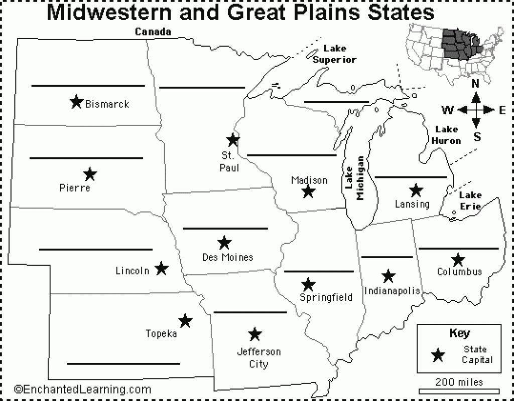 Blank Map Of Midwest States Printable Map