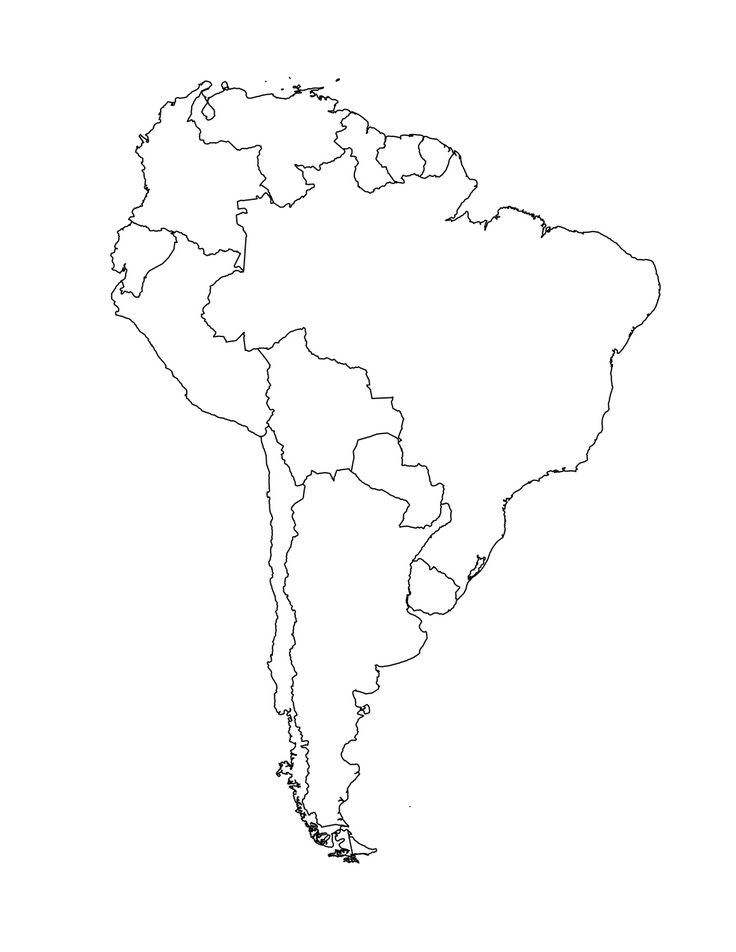 Blank Map Of South America Template South America Map North America 