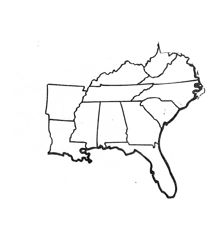 Blank Map Of Southeast Region Within Us Southeast Region Southeast 