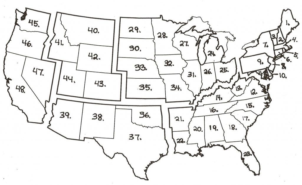 Blank Map Of The United States With Numbers Printable Map