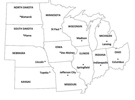 Blank Midwest Map Blank Midwest Map Us Midwest Region Map Blank 6232067 