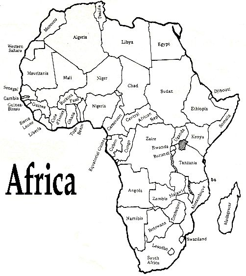 Blank Outline Map Of Africa Printable