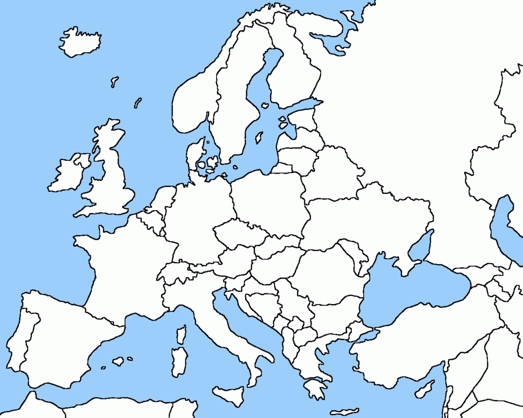 Blank Political Map Of Europe 2013