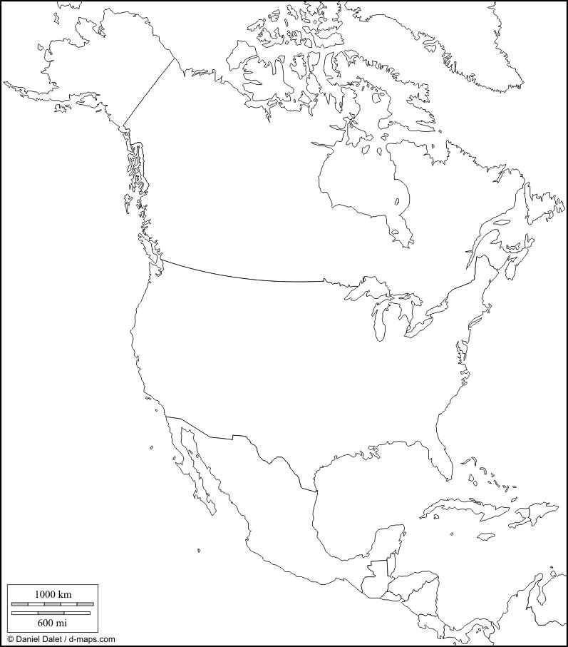 Blank Political Map Of North America Pdf Outline Map Of North America 