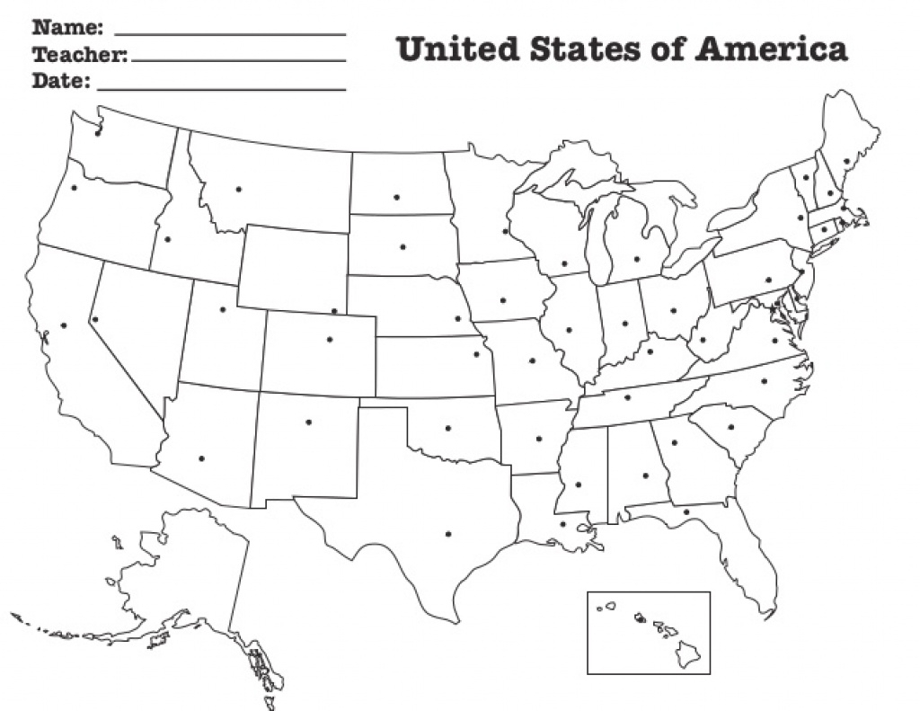 Blank States And Capitals Map Printable Map