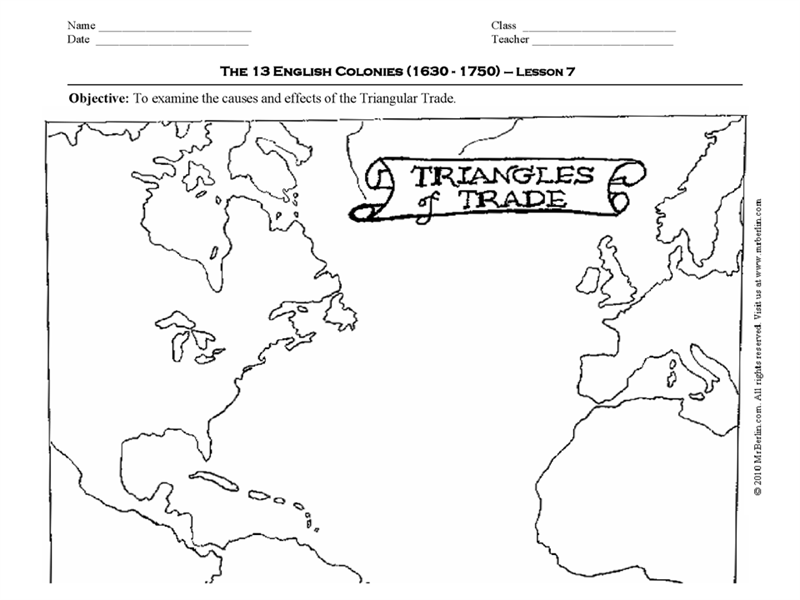 Blank Triangular Trade Map Tourist Map Of English