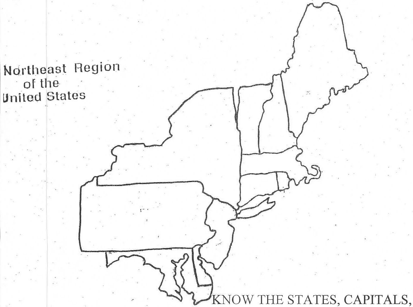 Blank Us Map Northeast Region Northeast20blank States And Capitals