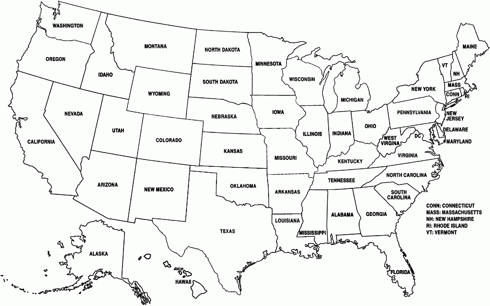 Blank Usa Maps Fill In The Blanks White Gold