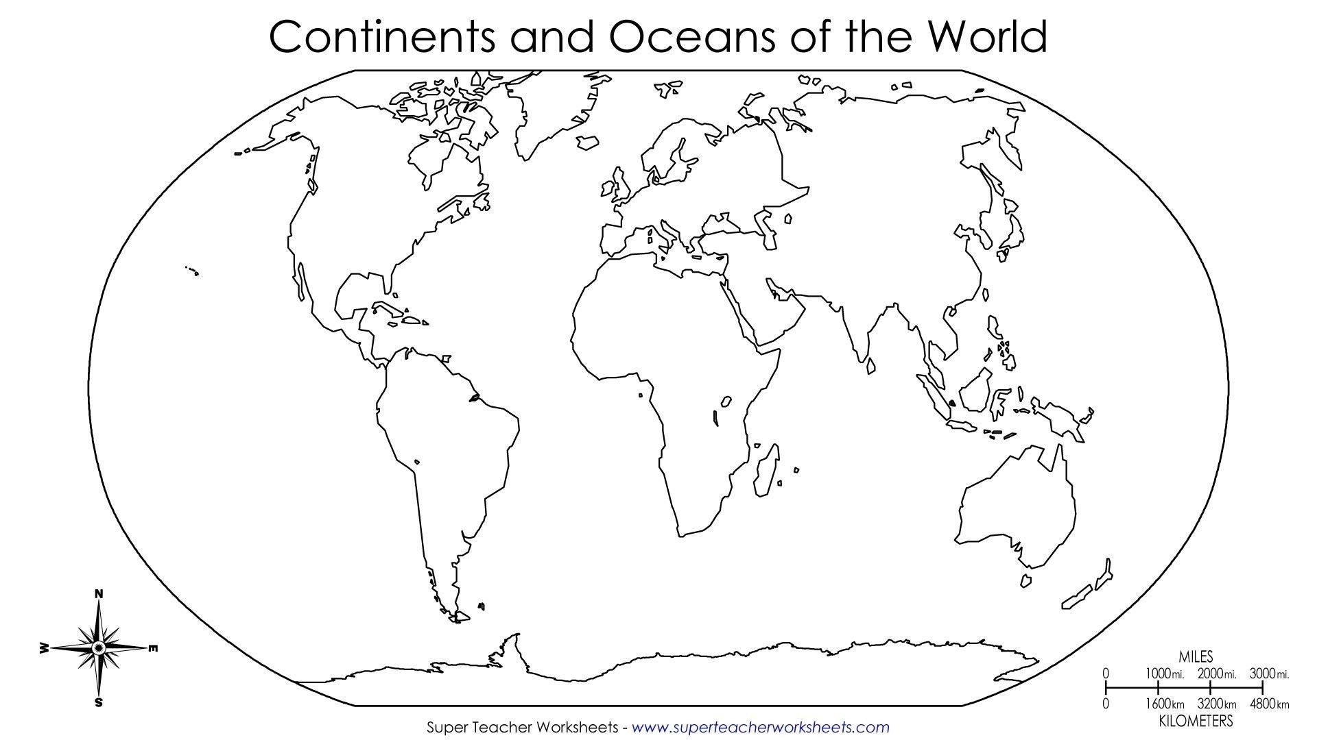 Blank World Map To Fill In Continents And Oceans Archives 7bit Co New