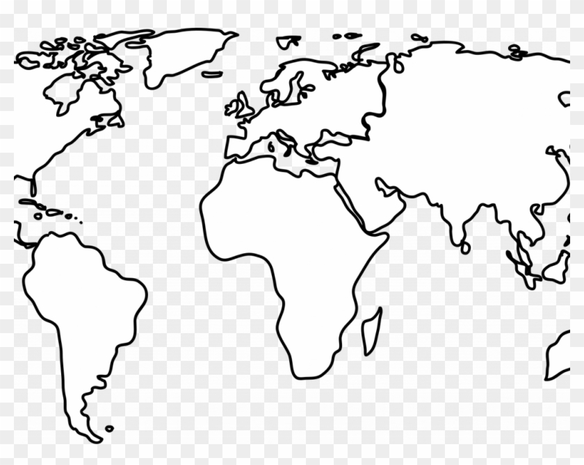 Download Outline Of The World Map White World Map Vector Png 