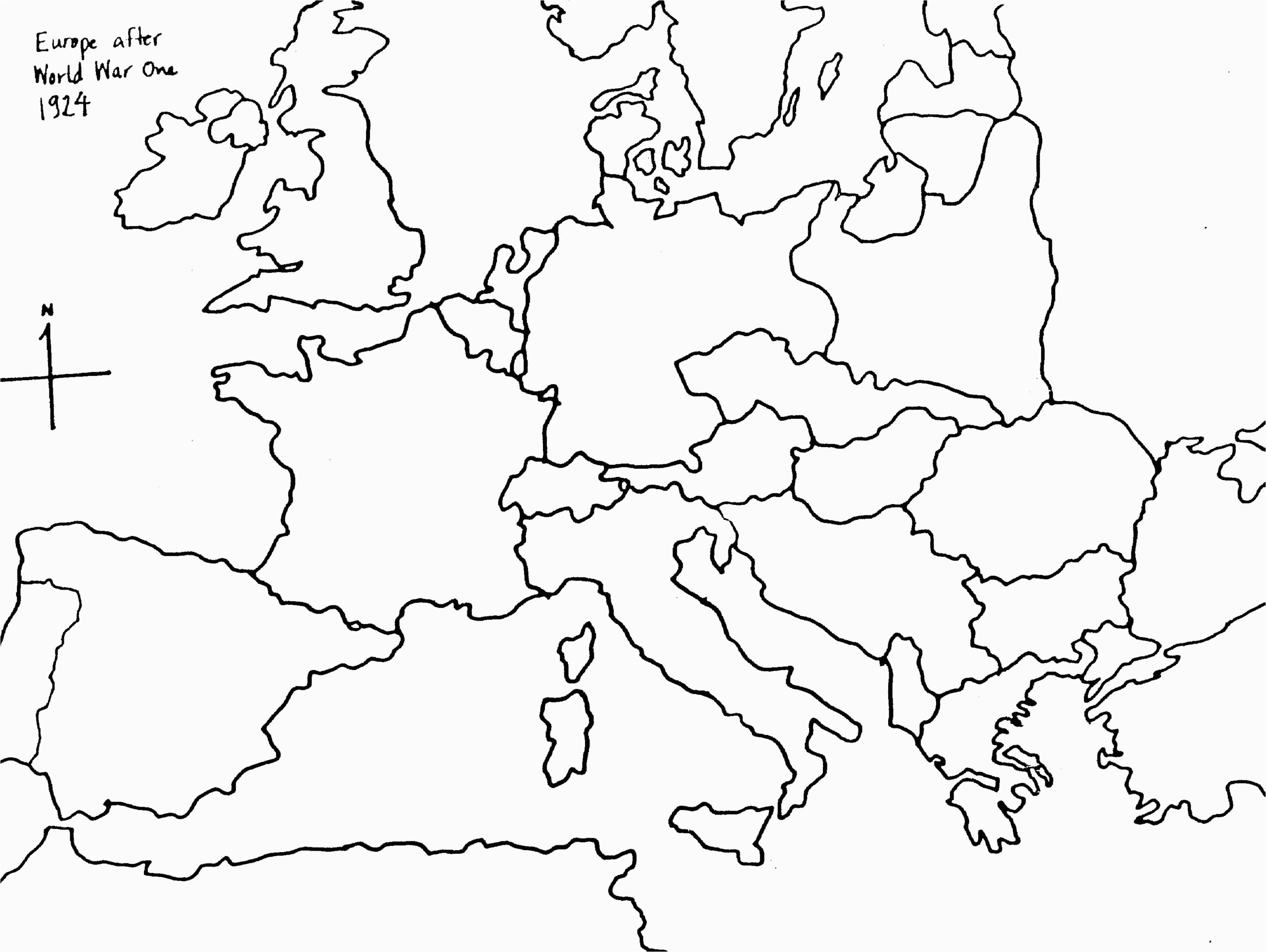 Europe 1919 Blank Map