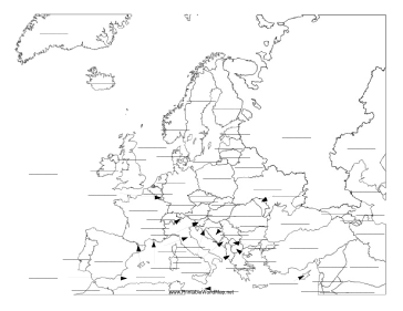 Europe Map Fill In The Blank Draw A Topographic Map