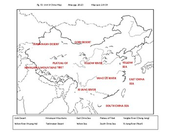 Fill In The Blank China Map By Middle School World History TpT