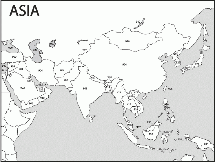 Free Detailed Printable Blank Map Of Asia Template PDF World Map 