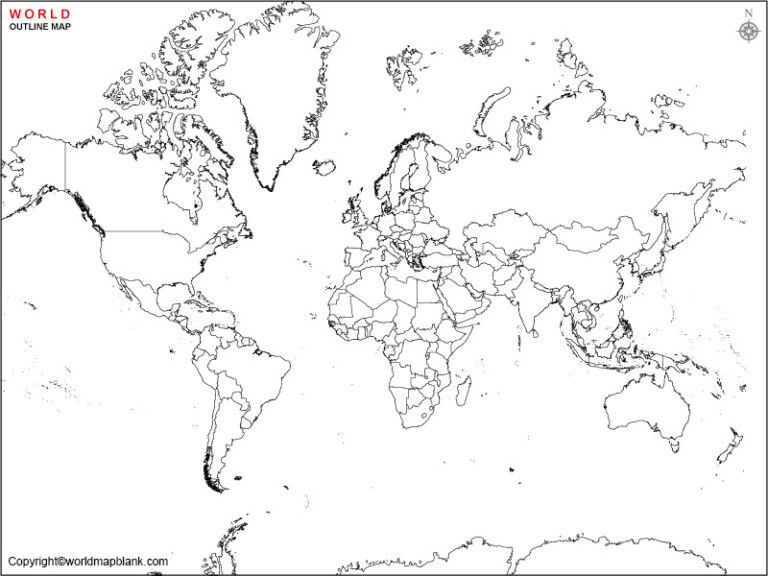 Blank Outline Political World Map 2022 - US Map Printable Blank