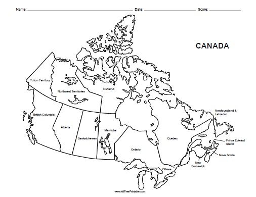 Free Printable Canada Labeled Map Free Printable Canada Labeled Map A 