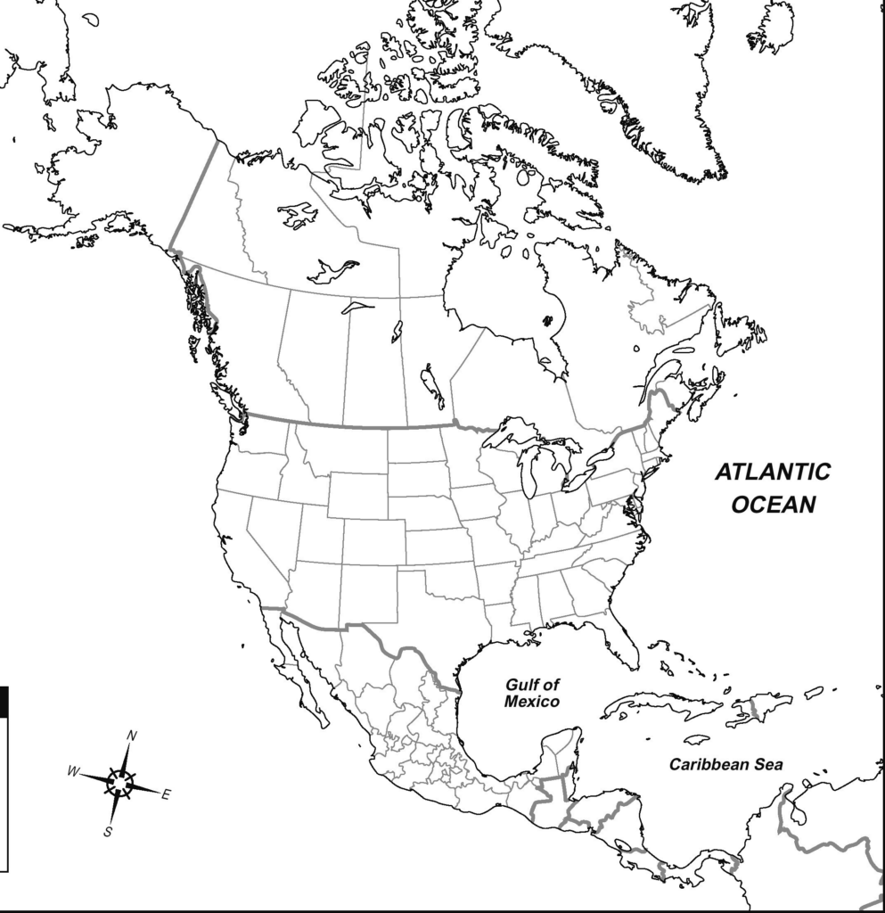 Free Printable Outline Map Of North America Free Printable A To Z