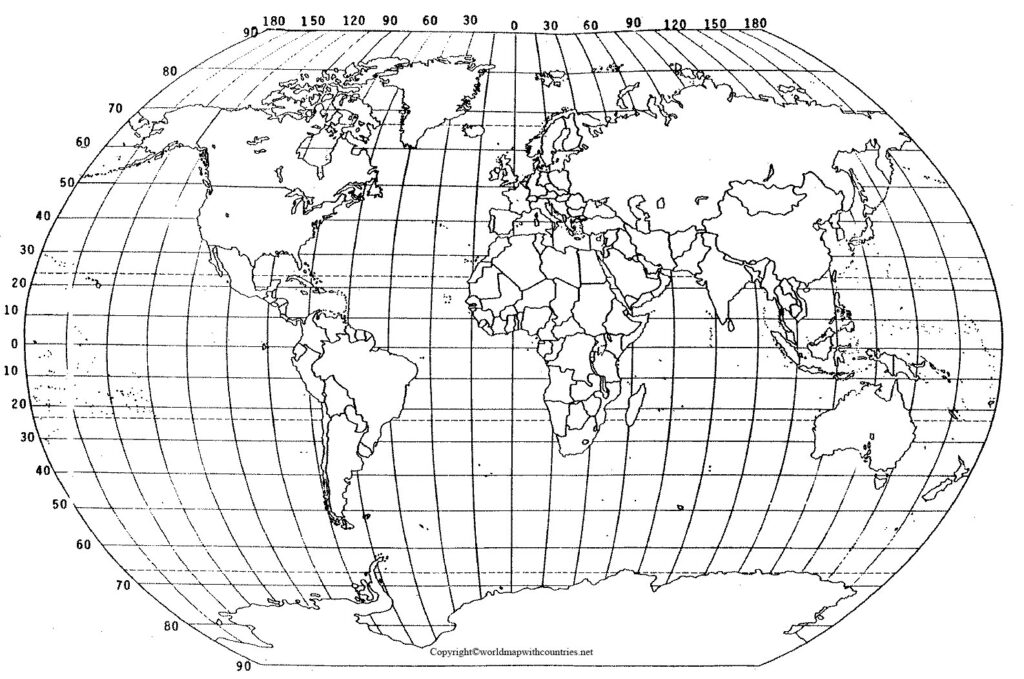 Free Printable World Map With Latitude And Longitude