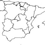 Geography Outline Europe Map Spain Regions Blank Free Vector