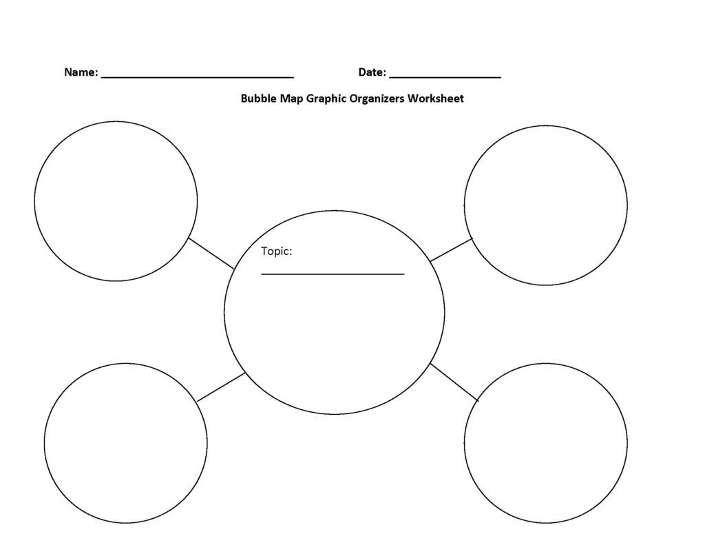 Graphic Organizers Worksheets Bubble Map Graphic Organizers Worksheet 