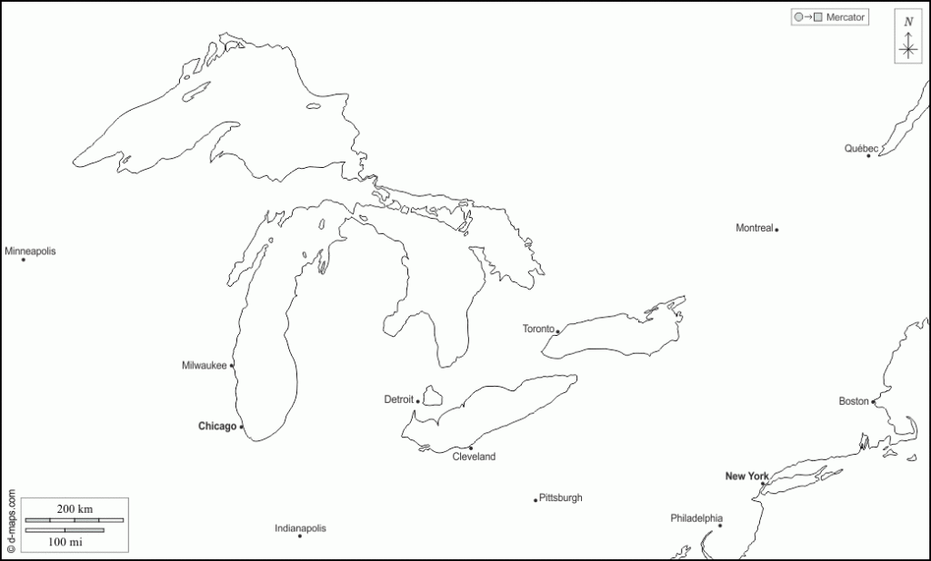 Great Lakes Free Map Free Blank Map Free Outline Map Free Base Map 