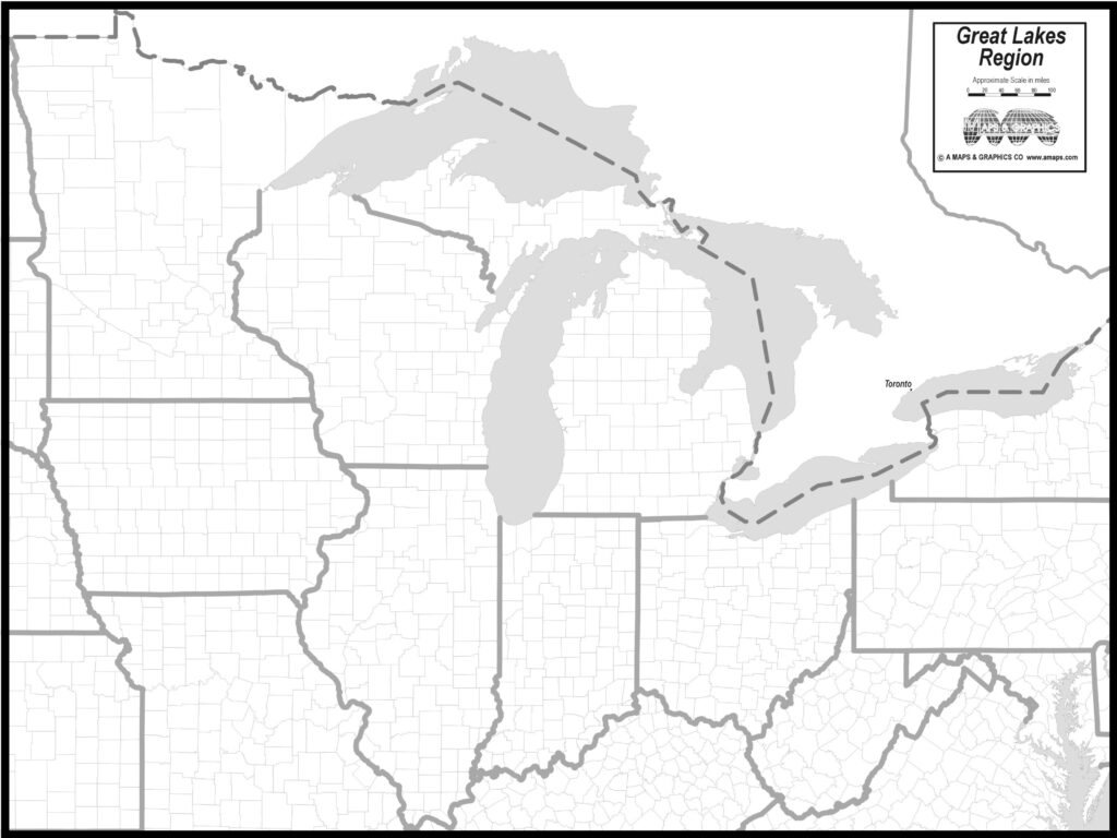 Great Lakes Outline Map For Paddle Great Lakes Map Paddle To The Sea 