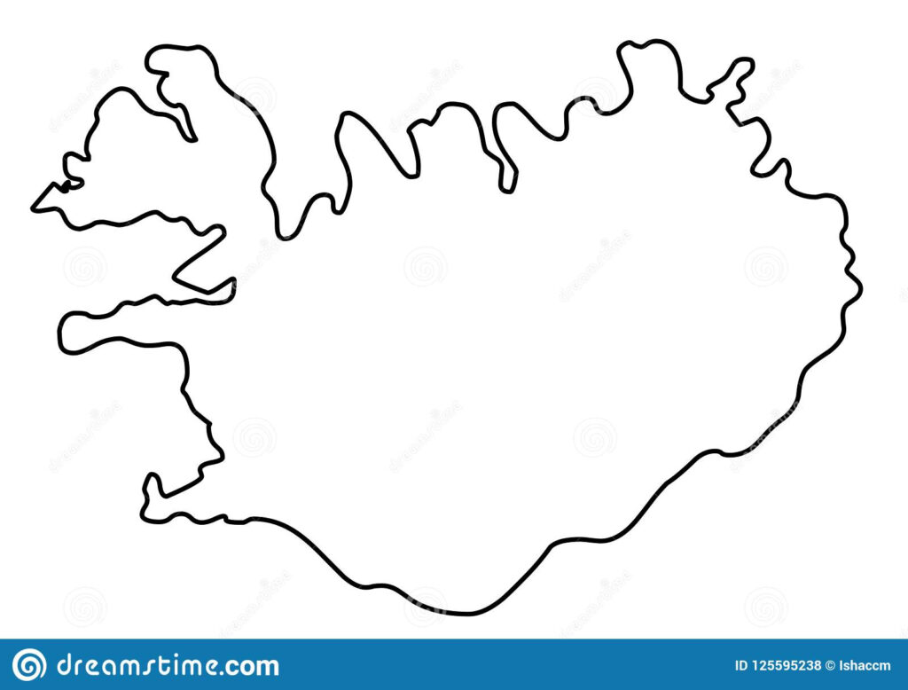 Iceland Outline Map Vector Illustration Stock Vector Illustration Of 