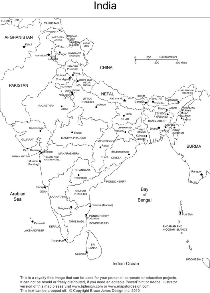 India Printable Blank Maps Outline Maps Royalty Free India Map 