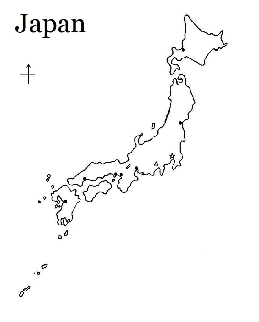 Japan Map Outline Outline Map Japan Eastern Asia Asia 