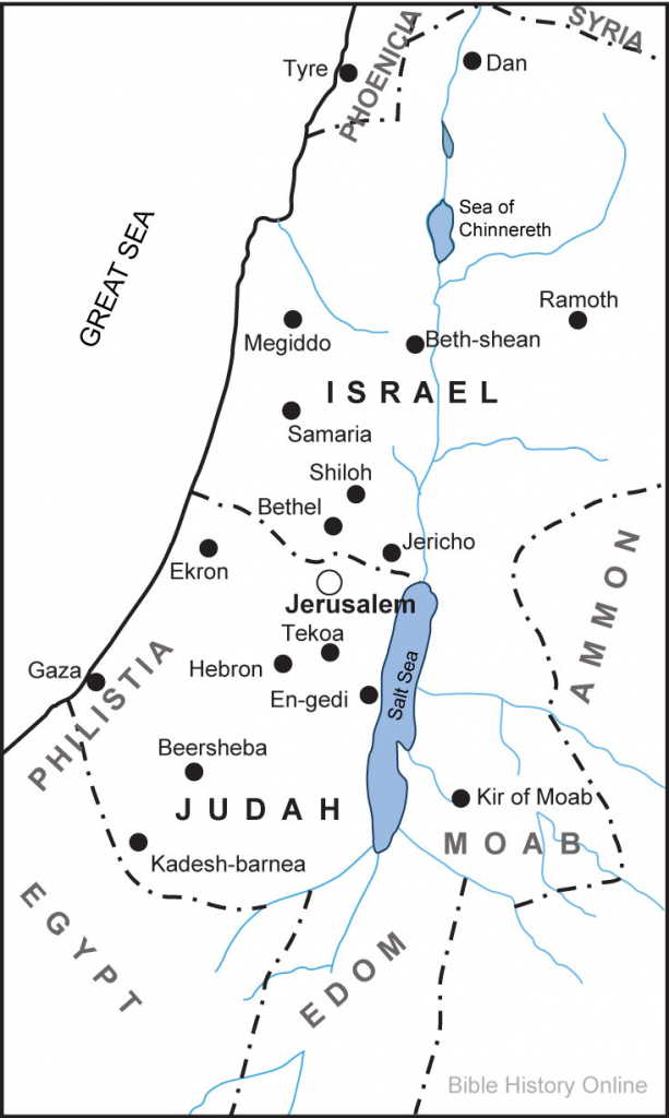 Map Of Canaan 12 Tribes The Land Of Canaan As Divided Among The 12 In 