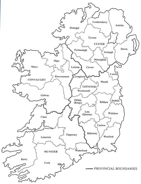 Map Of Ireland Counties