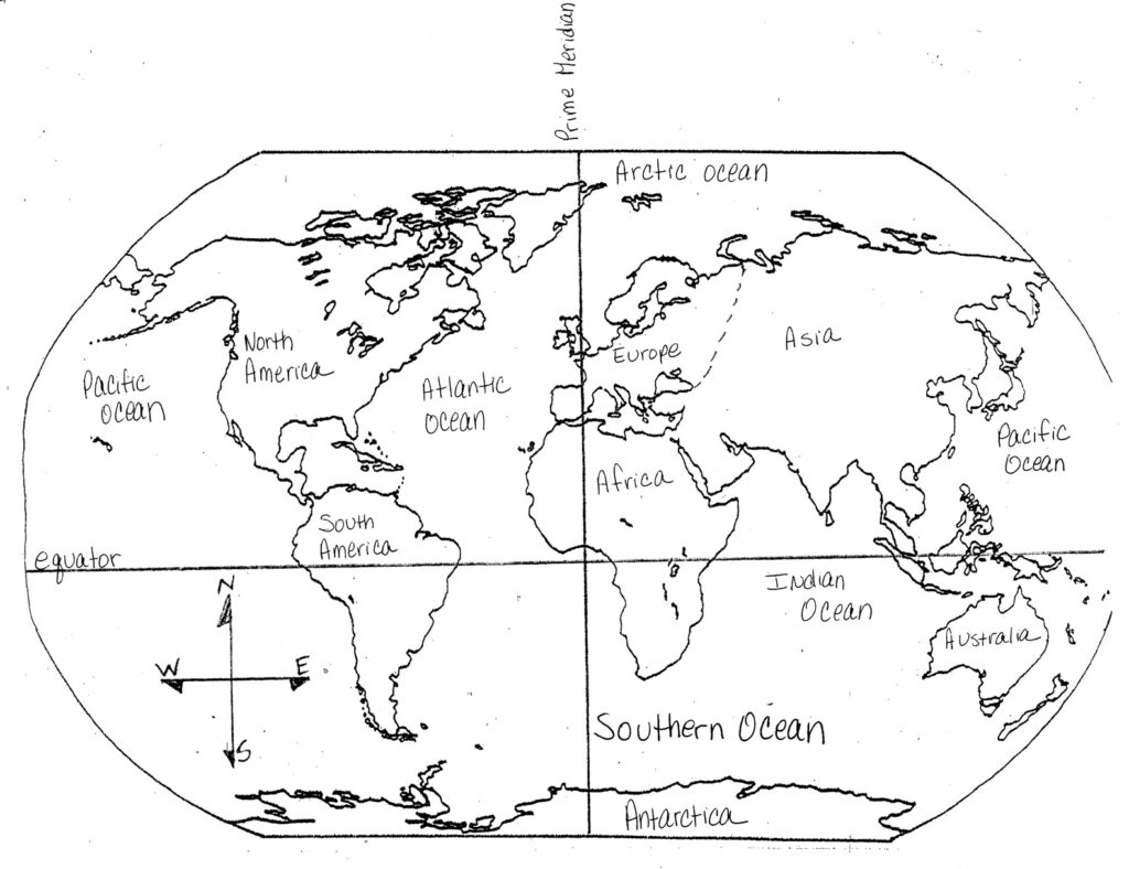 Mr Guerriero s Blog Blank And Filled in Maps Of The Continents And Oceans