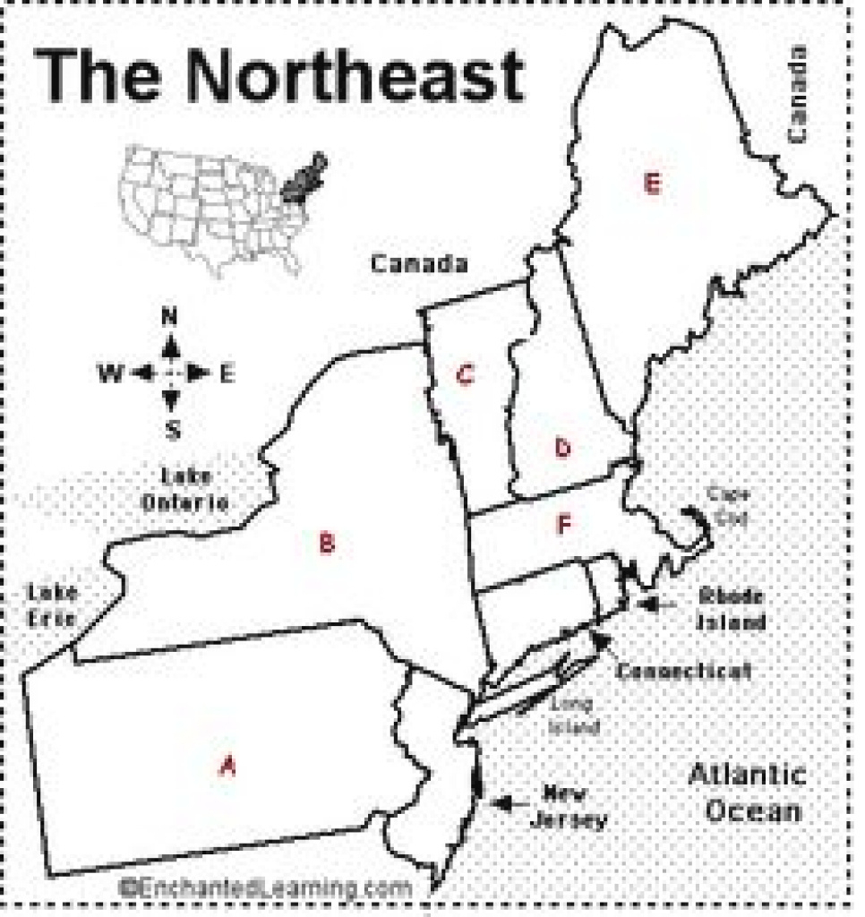 Northeast Region States And Capitals Map Printable Map