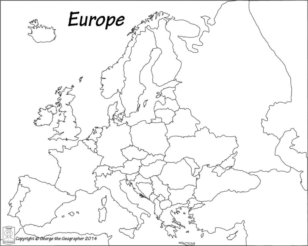 Outline Map Of Europe Political With Free Printable Maps And Throughout 