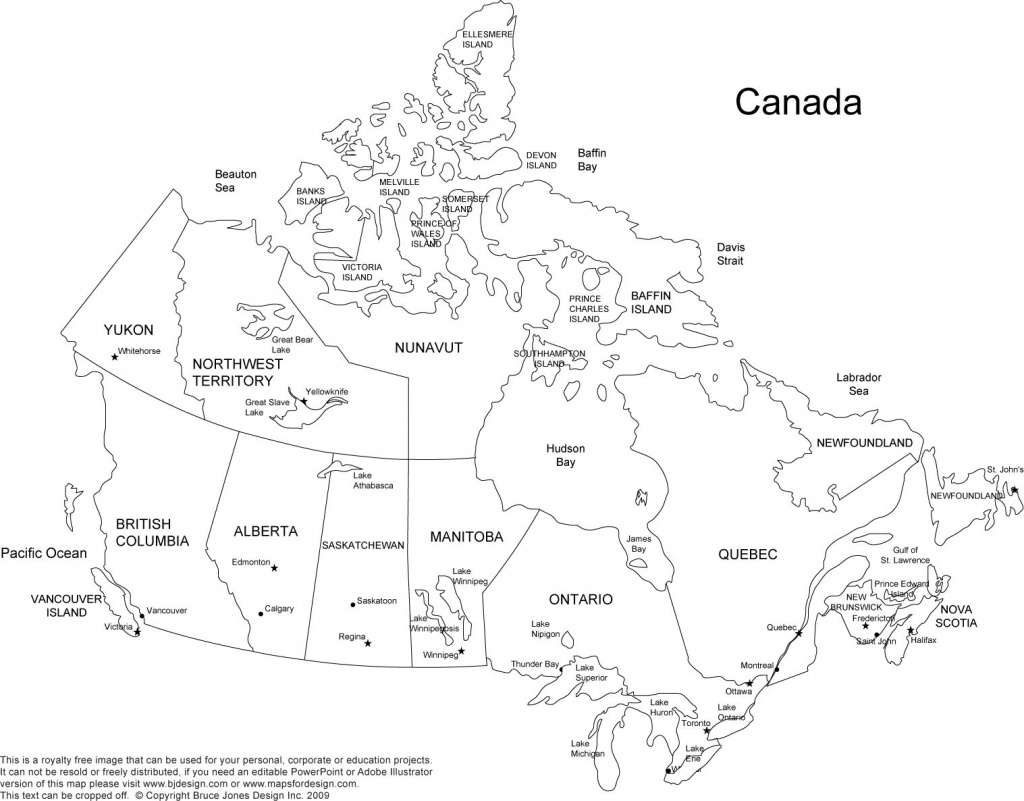 Printable Blank Map Of Canada With Provinces And Capitals Printable Maps