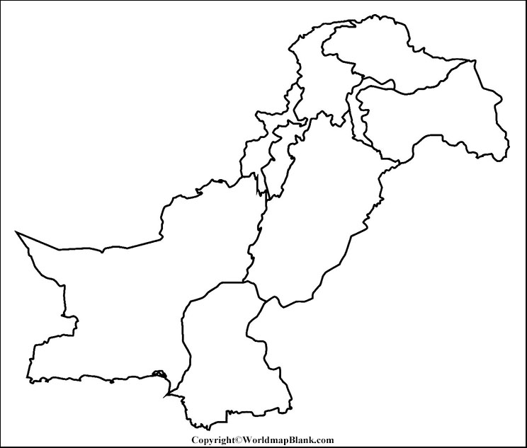 Printable Blank Map Of Pakistan Outline Transparent PNG Map