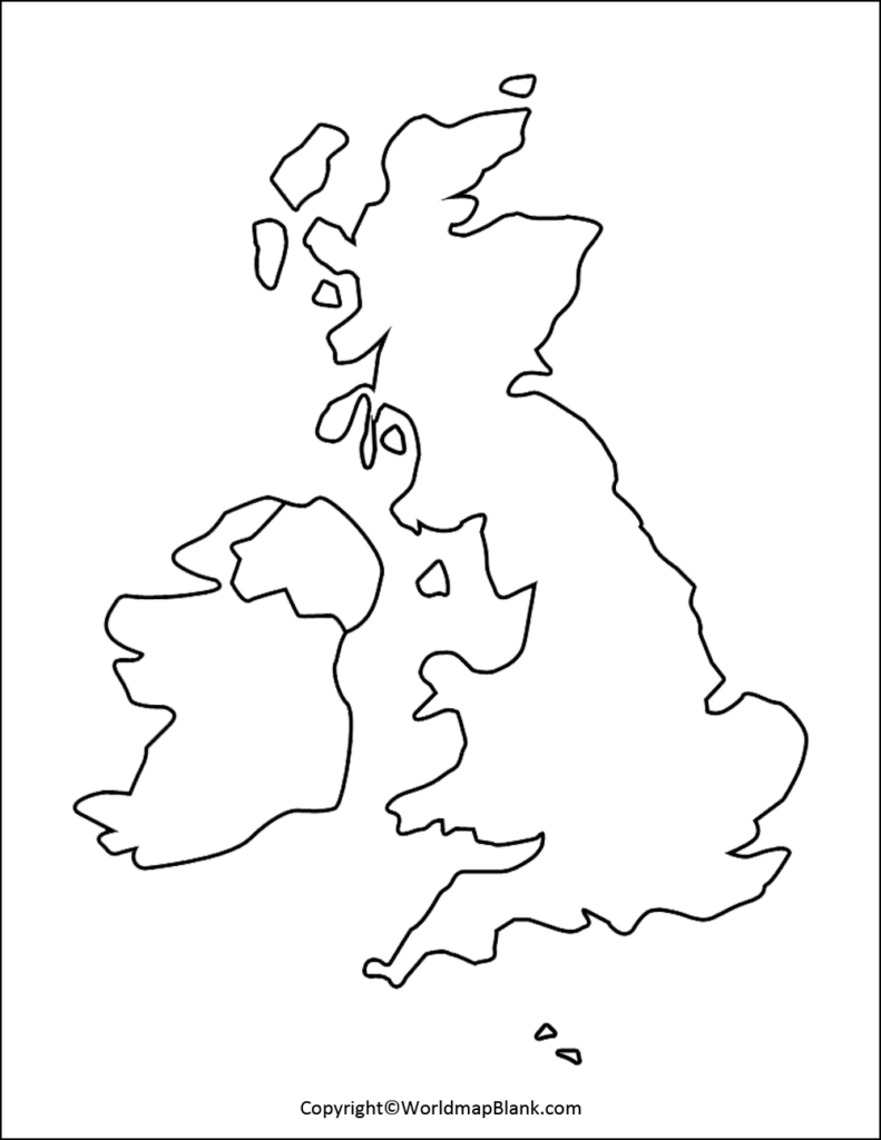 Printable Blank Map Of UK Outline Transparent PNG Map