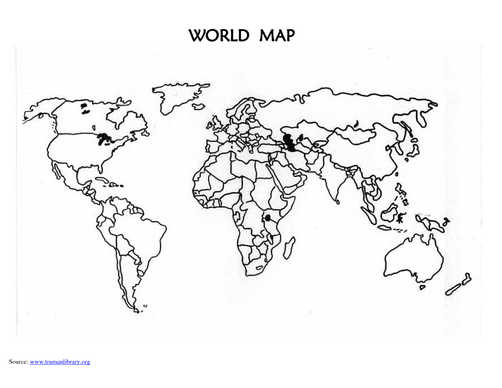 Printable Blank World Map Countries With Images Blank World Map