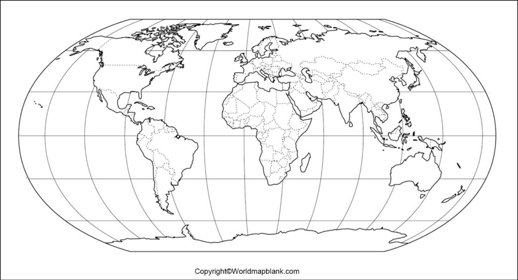 Printable Blank World Map Outline Transparent PNG Map