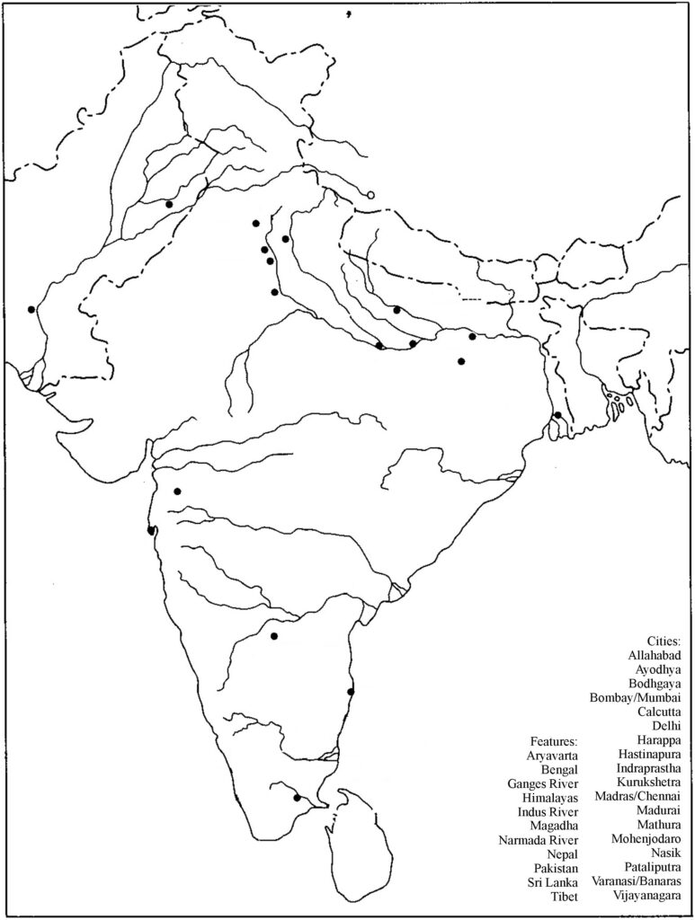 Printable India River Outline Map A4 Size Pdf