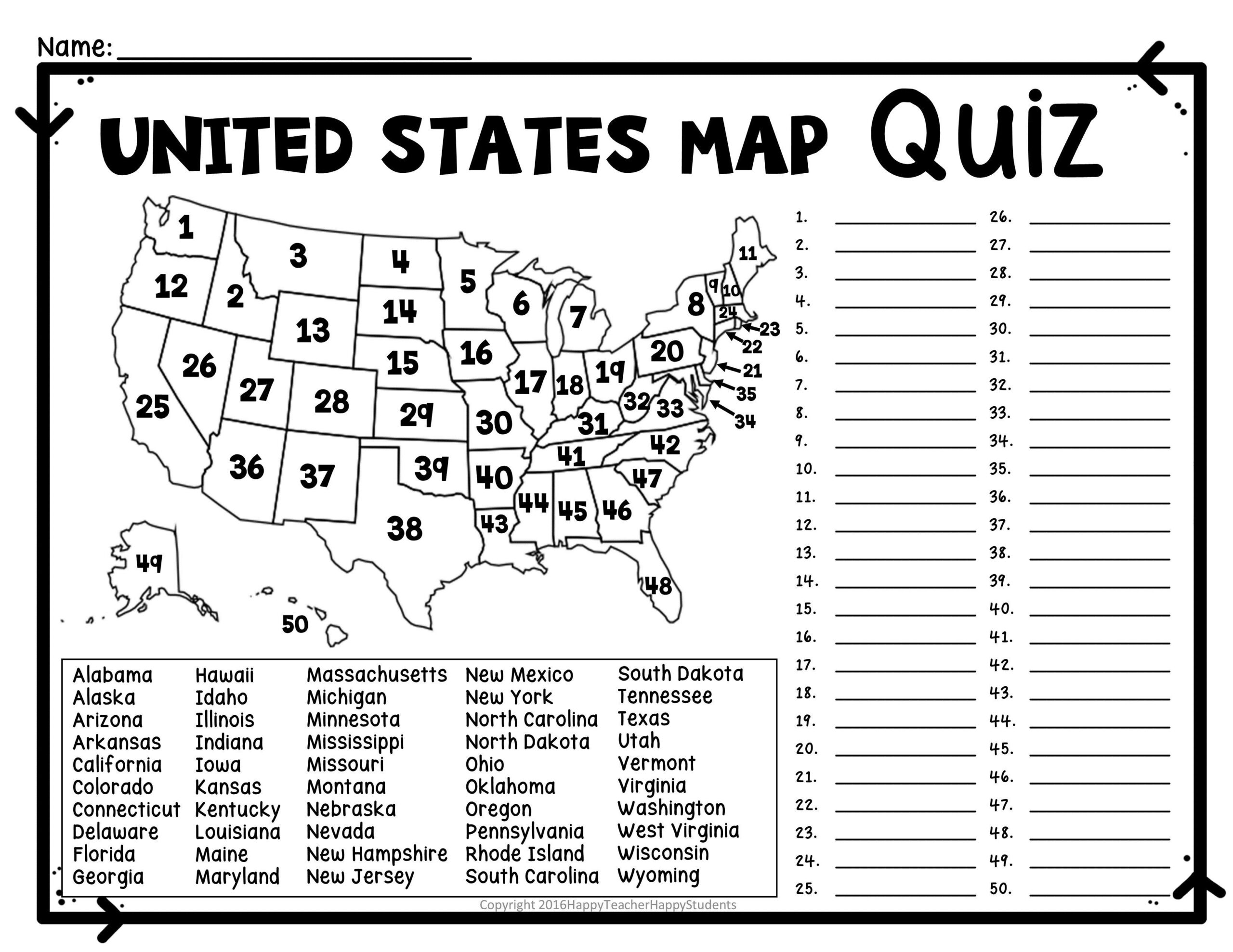 Fill In The Blank State And Capitals Map 2024 US Map Printable Blank   Printable Us State Map Blank Blank Us Map Quiz Printable At Fill In The Scaled 