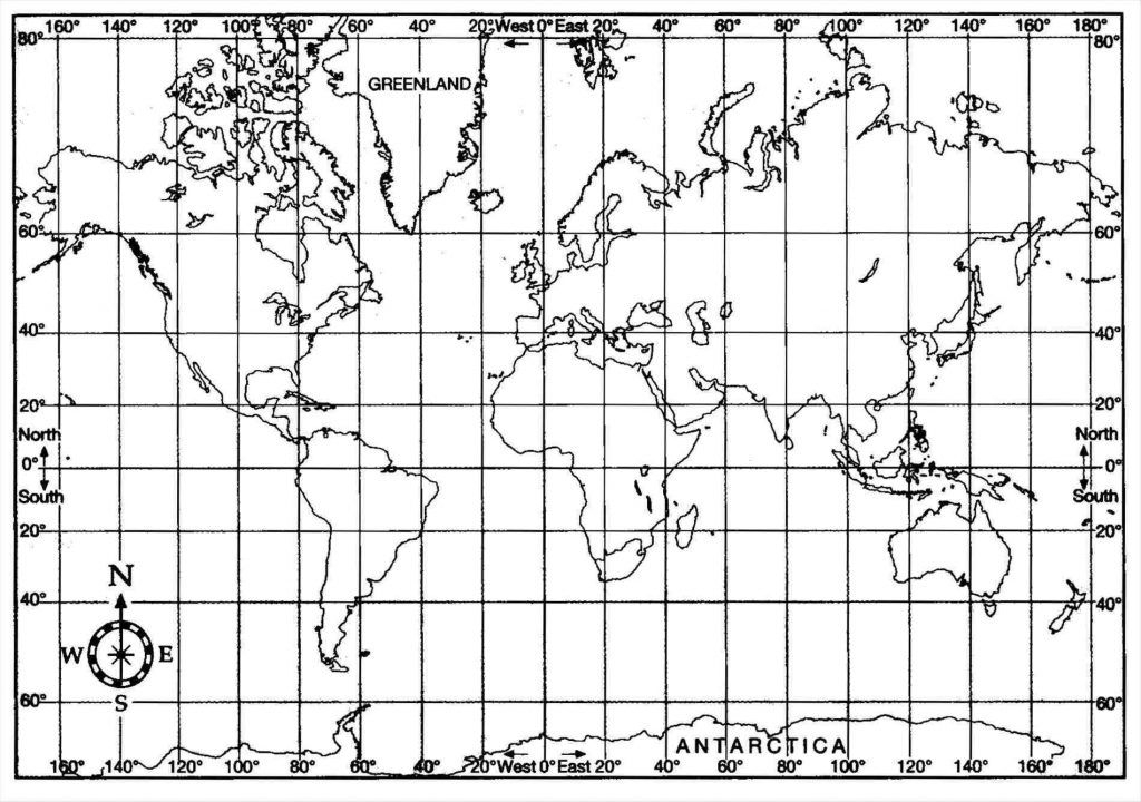 Printable World Map With Latitude And Longitude Pdf Unique Blank World 