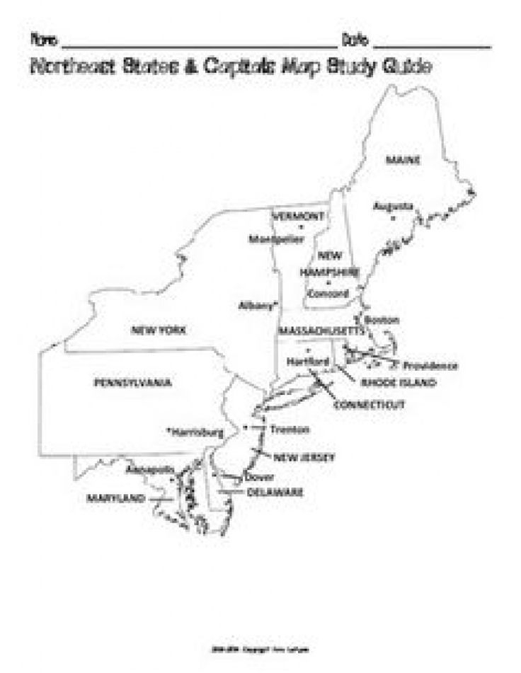 Proper Northeast Map With States And Capitals States And Capitals By 