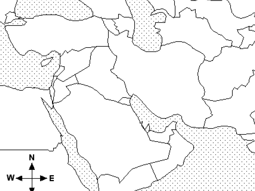 Quiz Middle East Map Blank