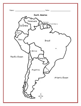 SOUTH AMERICA Countries And Capitals By Interactive Printables