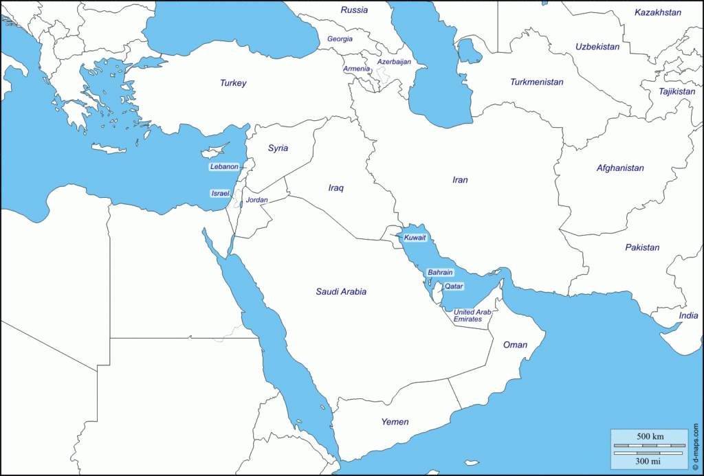 South West Asia Free Map Blank Outline Best Of Southwest