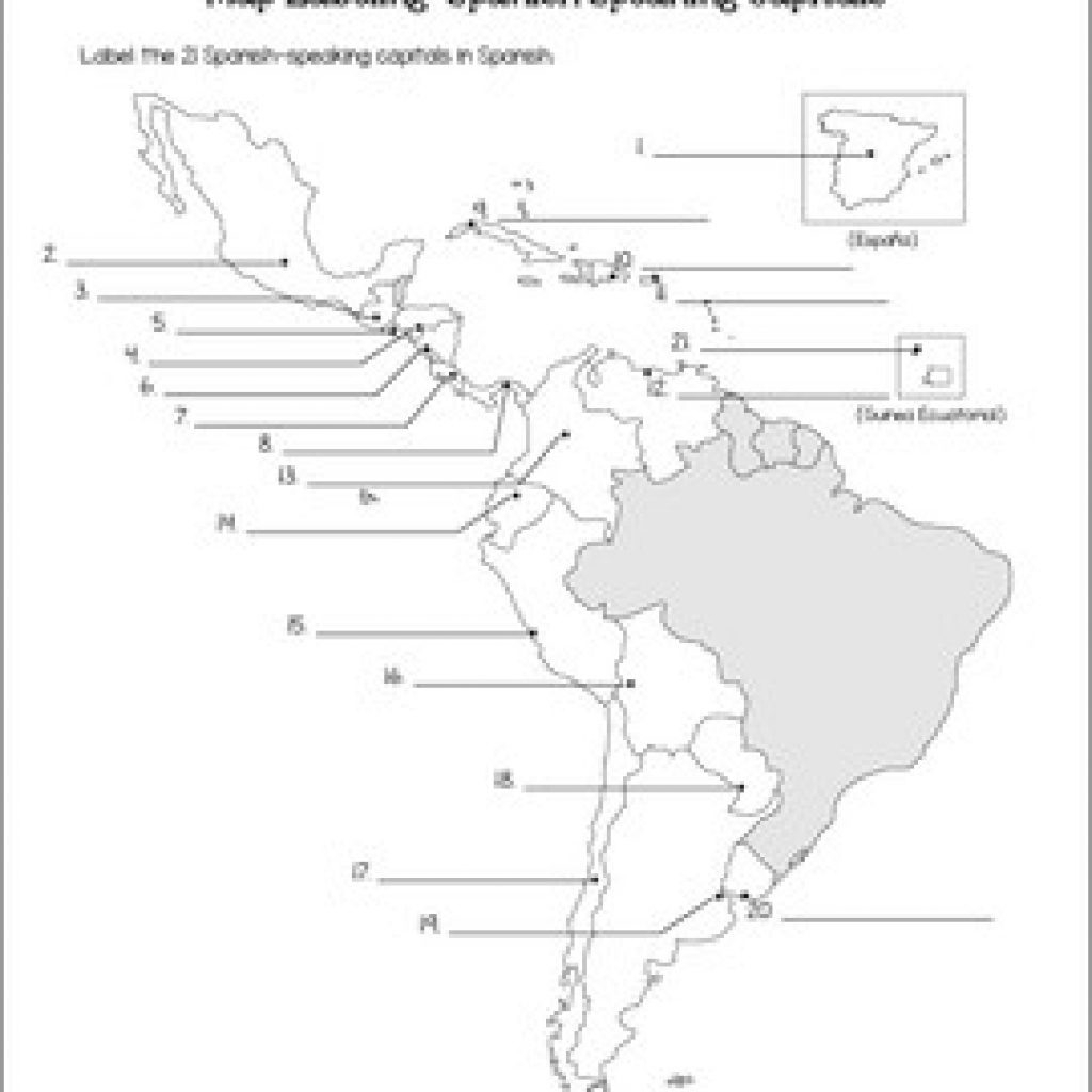 Spanish Speaking Countries Map And Capitals Maps Quiz By Db excel